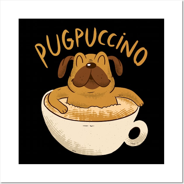 pug cappuccino Wall Art by HBfunshirts